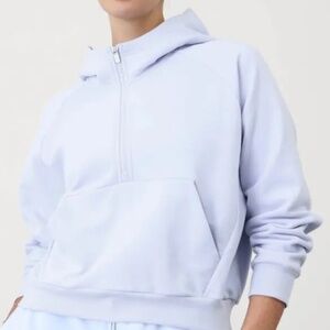 Athleta Easy Fleece 1/2 Zip Hoodie (Gossamer Light Blue)